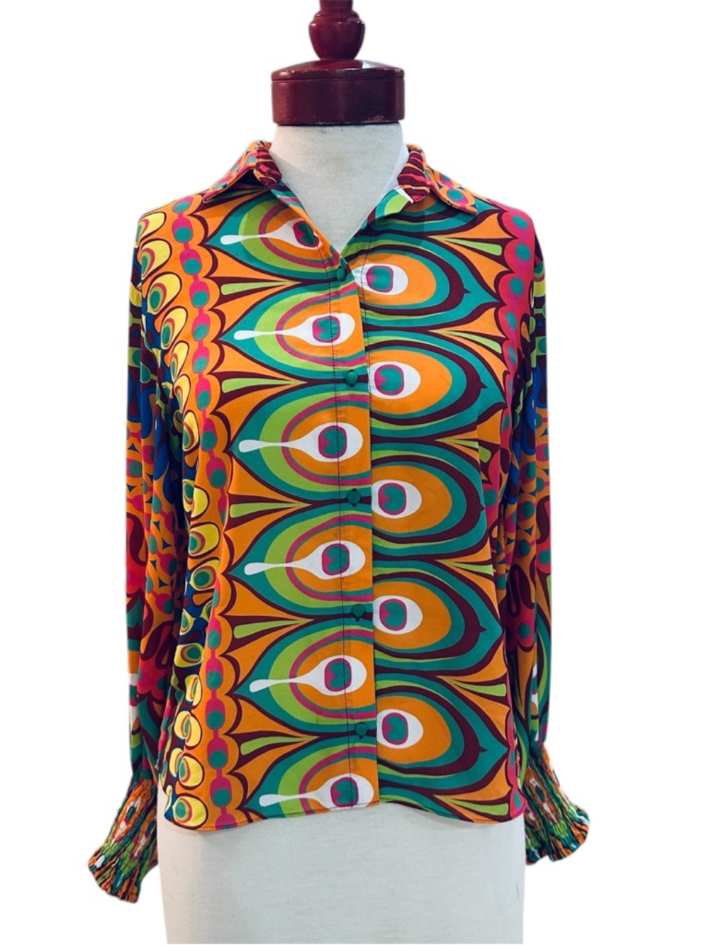 Alexis Multicolor Geometric Button-Up Shirt